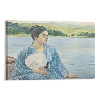 Amazon.co.jp: 画家 黒田清輝 世界の名画 湖畔 ポスター